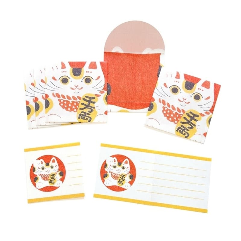 Pochibumi Maneki Neko Brevpapper Set