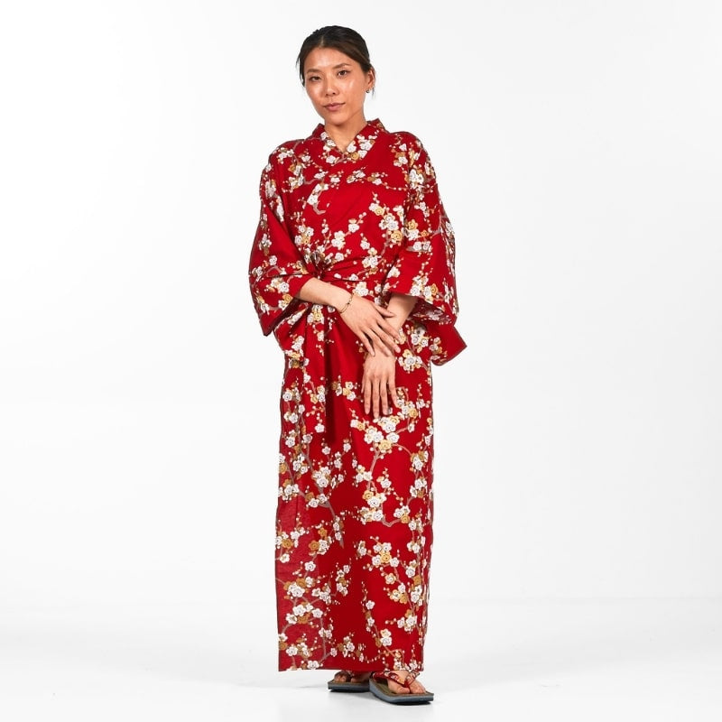 Shiraume Yukata Kimono för kvinnor