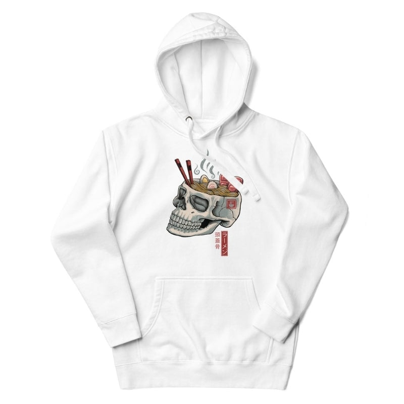 Skull Ramen japansk sweatshirt S / Blanc