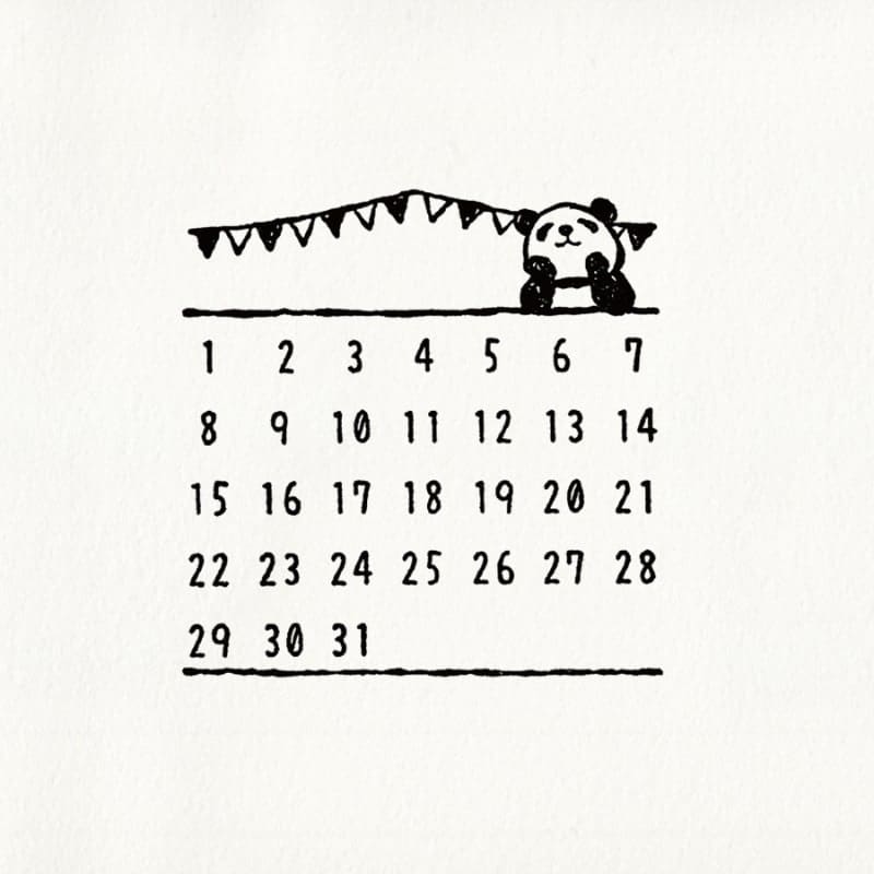 Stämpel för japansk pandakalender