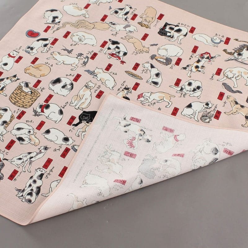 Stor Furoshiki Japanska katter 70x70 cm