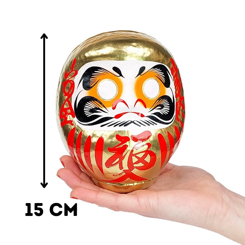 Stor gyllene Daruma 12 och 15 cm 15 cm