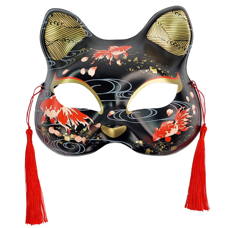 Svart och röd japansk kattmask