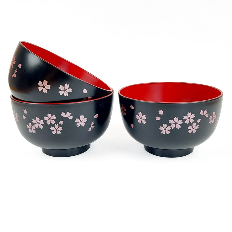 Svart Sakura Japansk Soppskål