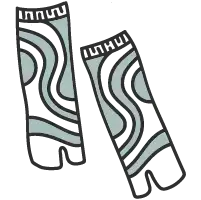 Svartvita abstrakt mönstrade leggings.