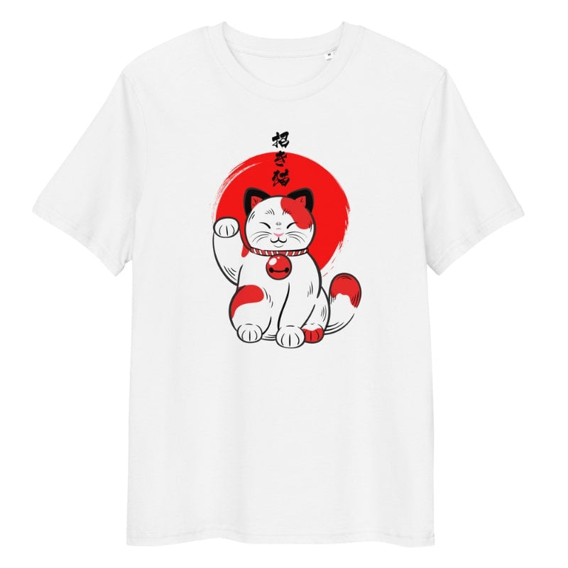 T shirt med lycklig japansk katt S