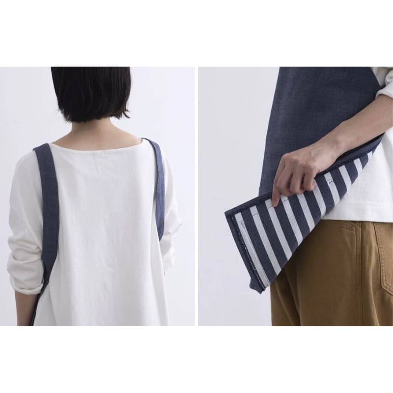 Unisex blått kort japanskt förkläde