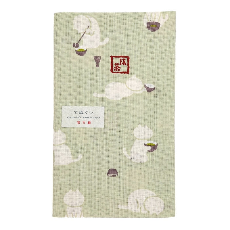 Tenugui Japansk Matcha Katt