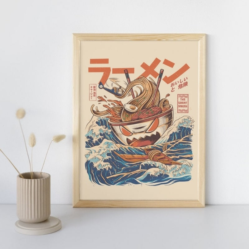 The Great Ramen of Kanagawa Japansk affisch A3