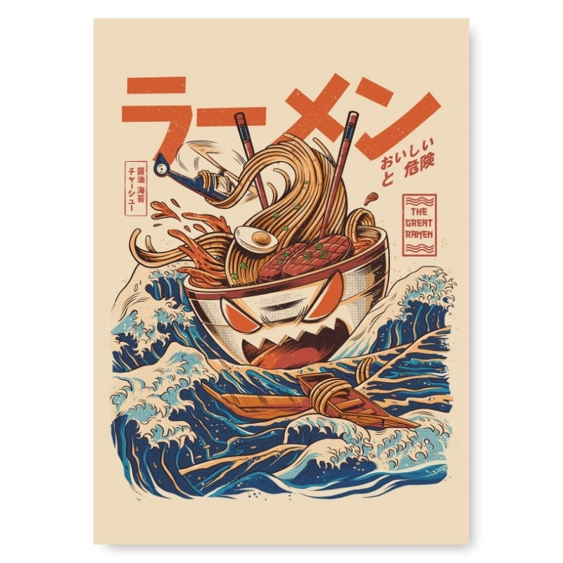 The Great Ramen of Kanagawa Japansk affisch A3