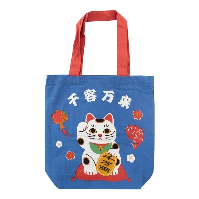 Tote Bag Blå Maneki Neko Blessing