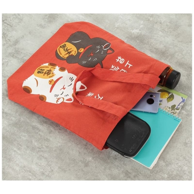 Tote Bag Röd Maneki Neko Shōfuku
