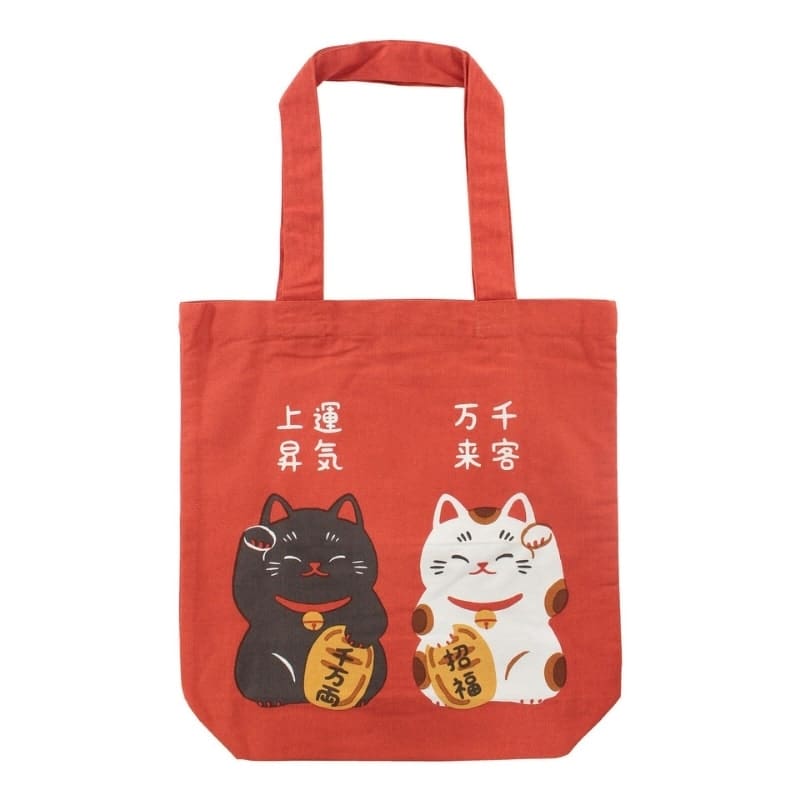 Tote Bag Röd Maneki Neko Shōfuku