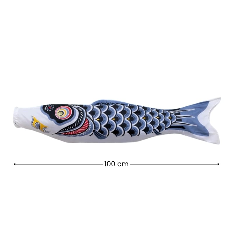 Traditionell japansk Koinobori Svart - 100 cm