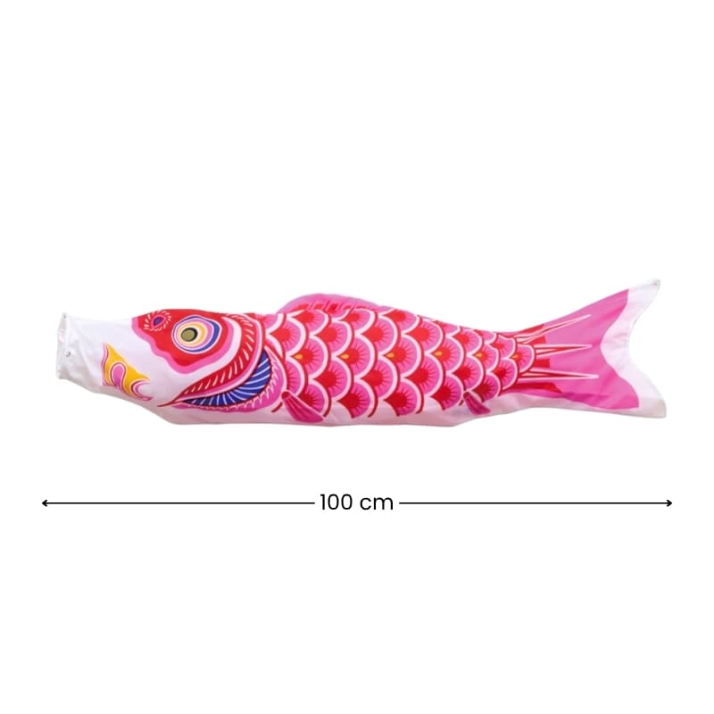 Traditionell rosa japansk koinobori - 100 cm