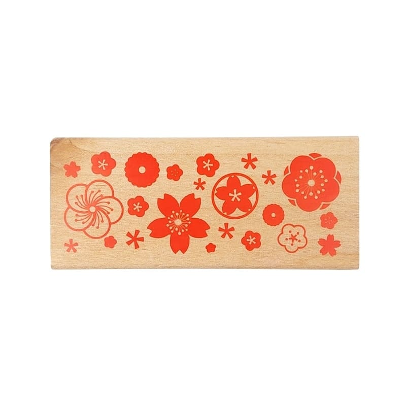 Trästämpel Japanska blommor
