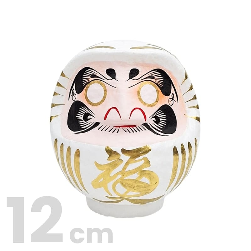 Vit japansk daruma 9 till 15 cm 12 cm
