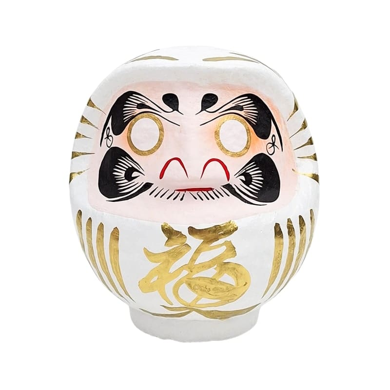 Vit japansk daruma 9 till 15 cm