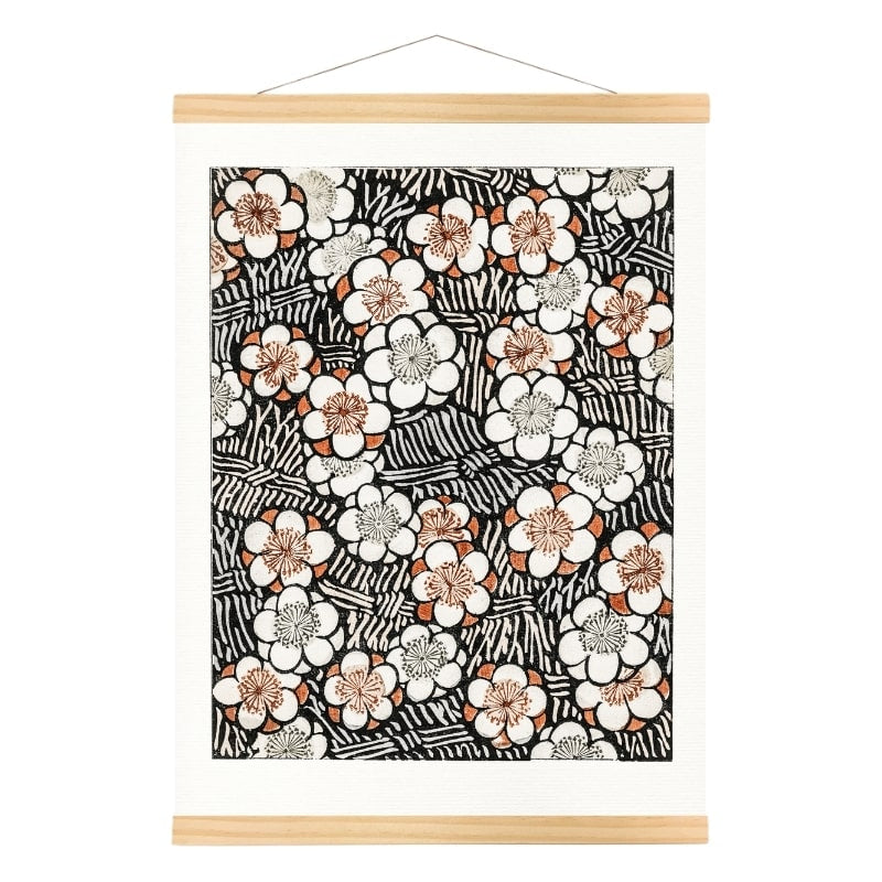 Watanabe Seitei Japanskt tryck Blommor A3