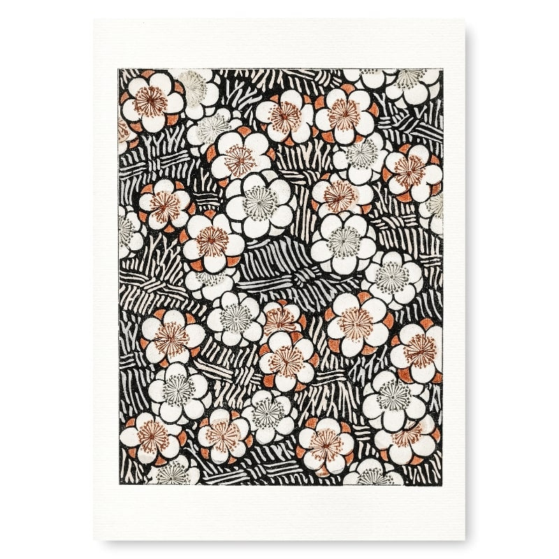 Watanabe Seitei Japanskt tryck Blommor A3