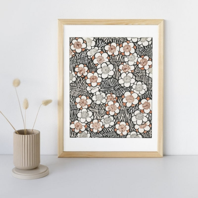Watanabe Seitei Japanskt tryck Blommor A3