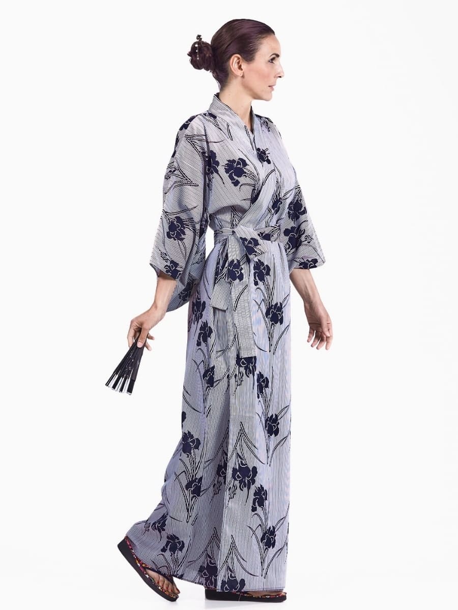 Yukata Kimono Iris för kvinnor