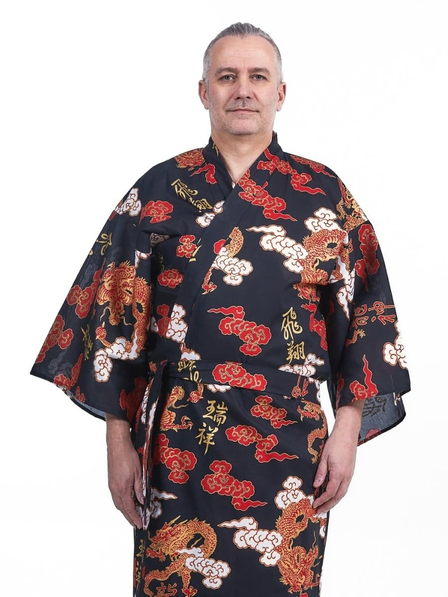 Yukata Kimono Ryū to Kumo för män