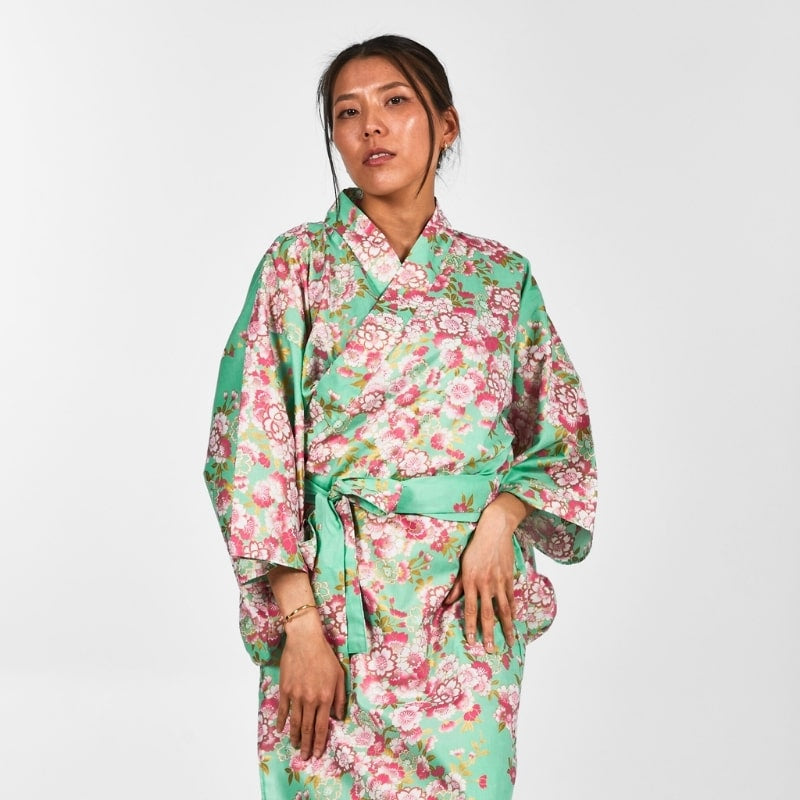 Yukata Kimono Sakura Blomma för kvinnor