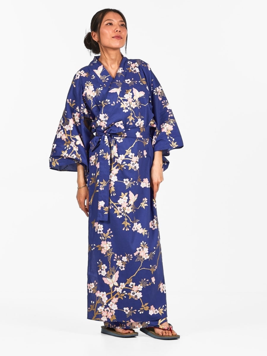 Yukata Kimono Sakura to Chō för kvinnor