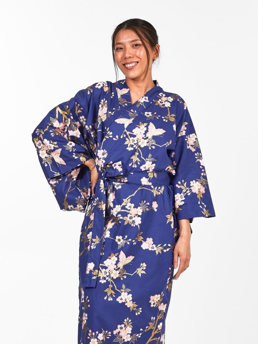 Yukata Kimono Sakura to Chō för kvinnor