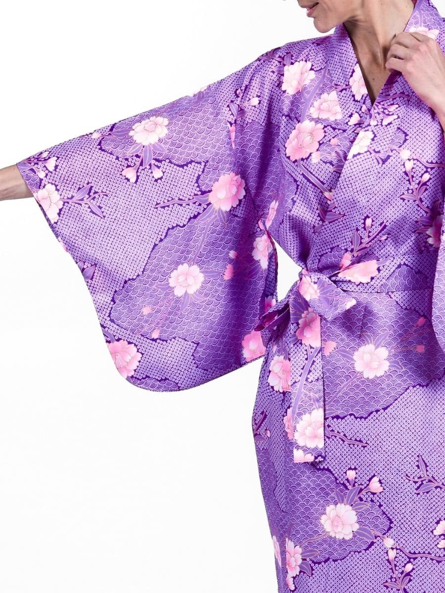 Yukata Kimono Sakura to Kumo för kvinnor
