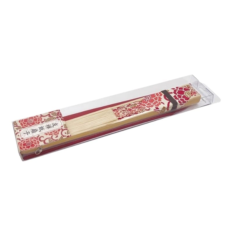 Yuzen Botan Orange Japansk solfjäder
